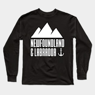 Mountains and Anchor || Newfoundland and Labrador || Gifts || Souvenirs Long Sleeve T-Shirt